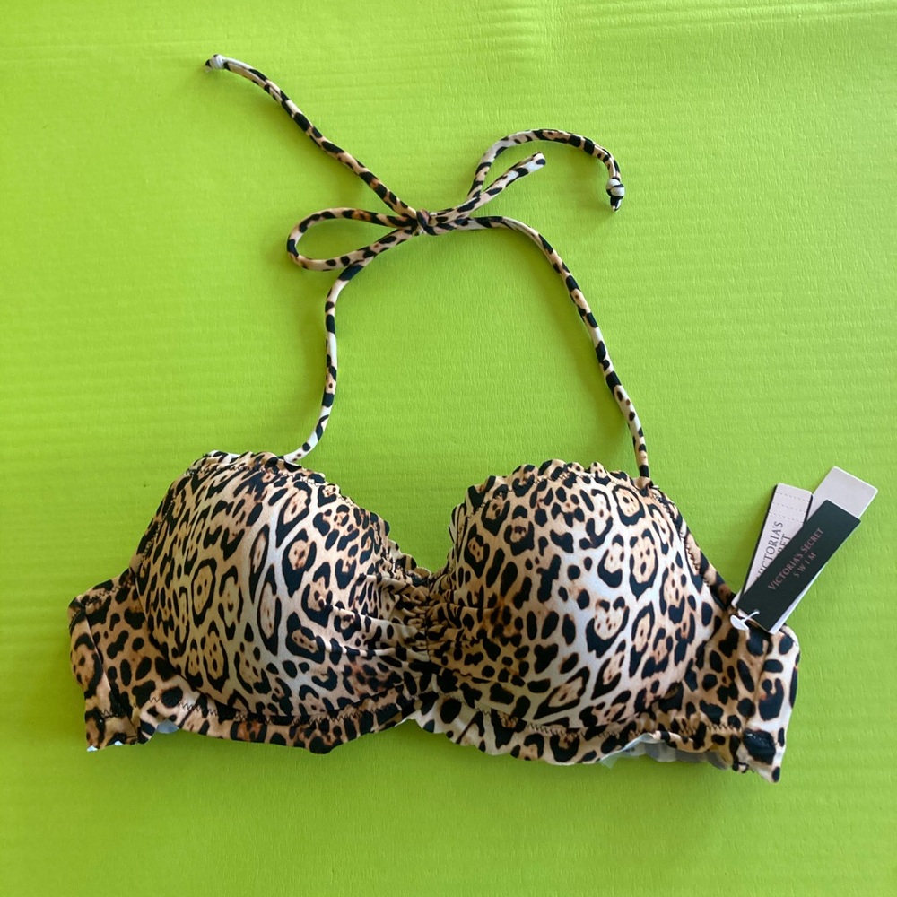 NWT Victoria's Secret Zuma demi bikini top in Natural Leopard 34A - Picture 2 of 4